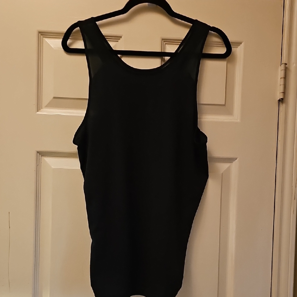 Avia Black Athletic Tank Top with White Logo